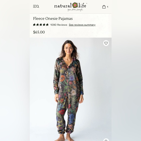 Natural Life Fleece Onesie pajamas - Picture 4 of 4